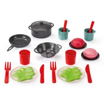 Piknik kosár ebédkészlettel100% Chef Écoiffier 23 cm fazékkal serpenyővel evőeszközökkel és makarónokkal 22 részes 18 hó-tól kép