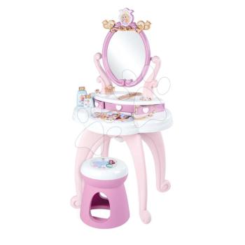 Pipere asztal Disney Princess 2in1 Hairdresser Smoby kisszékkel és 10 kiegészítővel szépítkezéshez 94 cm magas kép