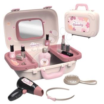 Pipere koffer tükörrel My Beauty Vanity Smoby fodrászat hajszárítóval és szépségszalon körömstúdióval 10 kiegészítővel kép