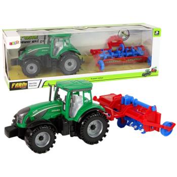 Piros traktor ekével, dörzshajtással kép