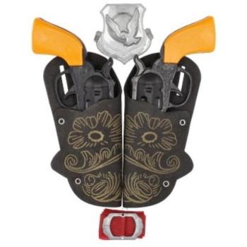 Pisztoly/csikó tokkal 2 db cowboy készlet műanyag 16 cm 2 db tartozékokkal kép