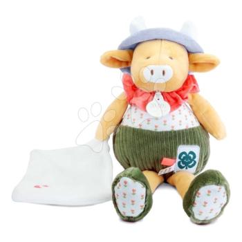 Plüss boci kendővel dédelgetésre Aneth the Cow In my Garden Pantin with a Comforter Doudou et Compagnie ajándékcsomagolásban 28 cm 0 hó-tól kép