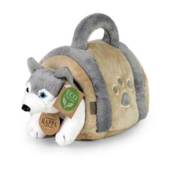 Plüss husky kutya 13 cm öko-barát szállítóval kép