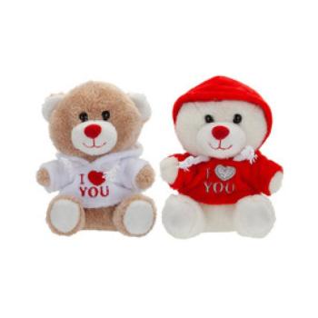Plüss maci 11 cm I love you pulcsiban-többféle kép