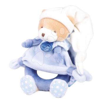Plüss maci csörgővel Ours Petit Chou Rattle Doudou et Compagnie ajándékcsomagolásban kék 19 cm 0 hó-tól kép