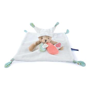 Plüss maci dédelgetésre White Bear Flat Comforter Doudou et Compagnie QR kódal mesékre fehér 25 cm 0 hó-tól kép