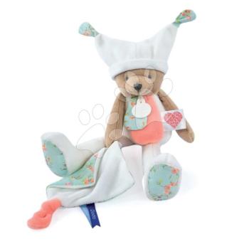 Plüss maci kendővel Plush Bear White Doudou et Compagnie QR kóddal mesékre fehér 35 cm 0 hó-tól kép