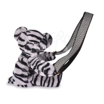 Plüss mackó crossbody táska Bag Zebra Teddy Bear Doudou et Compagnie pánttal fekete-fehér 30 cm 24 hó-tól kép
