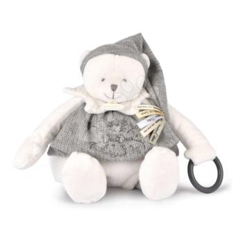 Plüss mackó Doudou 25 Years Activity Puppet Grey Doudou et Compagnie szülinapi kiadás szürke 30 cm 0 hó-tól kép