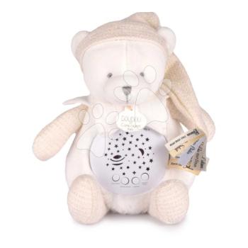 Plüss mackó Doudou 25 Years Musical Night Light Star Projector White Doudou et Compagnie fénnyel zenével és fehér zajjal fehér 19 cm 0 hó-tól kép