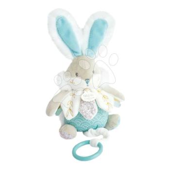 Plüss nyuszi dallammal Bunny Almond Lapin de Sucre Music Box Doudou et Compagnie ajándékcsomagolásban türkíz 20 cm 0 hó-tól DC3493 kép
