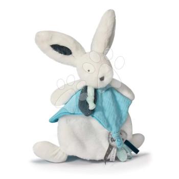 Plüss nyuszi dédelgetésre Happy Pop Doudou et Compagnie kék ajándékcsomagolásban 25 cm 0 hó-tól kép