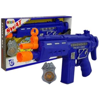 Police Set Gun Badge Sötétkék hangfényeffektusok 37 cm kép