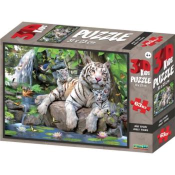 PRIME 3D PUZZLE - Fehér tigrisek 63 db