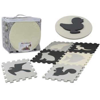 Puha hab puzzle kontrasztos oktatószőnyeg EVA szürke 28 db kép