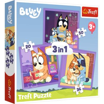 Puzzle 3 az 1-ben Ismerd meg Bluey Trefl 34895 kép