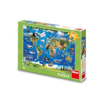 Puzzle Állatok térképe 100 XL darab kép