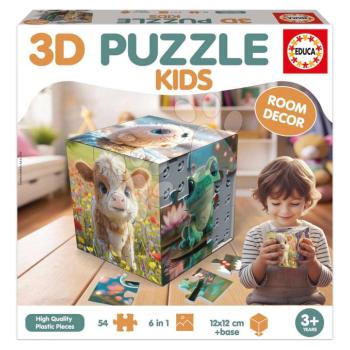 Puzzle Animals 3D Puzzle Kids Educa 54 darabos 6 képpel kép