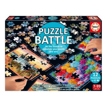 Puzzle Battle Utazás Travel Educa 12 fajta puzzle 504 darabos és 12 kártya ábrákkal 7 évtől kép