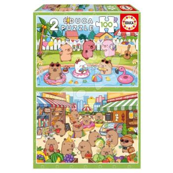 Puzzle CapyFun Educa 2x100 darabos 6 évtől