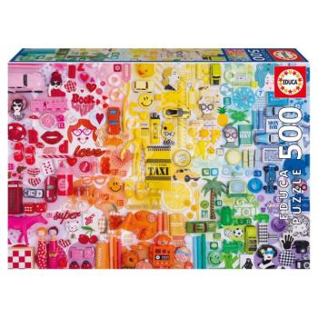 Puzzle Colourful Collage Educa 500 darabos és Fix ragasztó