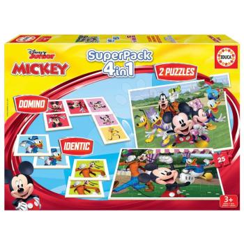 Puzzle dominó és pexeso Mickey and Friends Disney Superpack Educa 2x25 darabos kép
