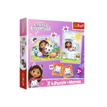 Puzzle és Pexeso Gabby Trefl macskával kép