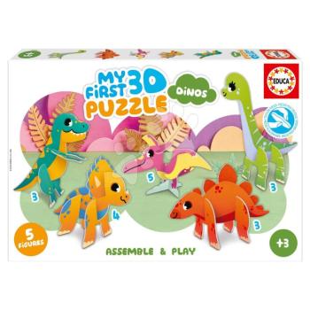 Puzzle legkisebbeknek Dinos My First 3D Puzzle Kids Educa 5 dínó modell 3 évtől kép