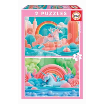 Puzzle Magic Unicorns Educa 2x48 darabos kép