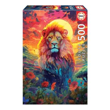 Puzzle Majestic Look of the Lion Educa 500 darabos és Fix ragasztó