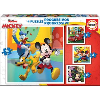 Puzzle Mickey & Friends Progressive Educa 12-16-20-25 darabos kép