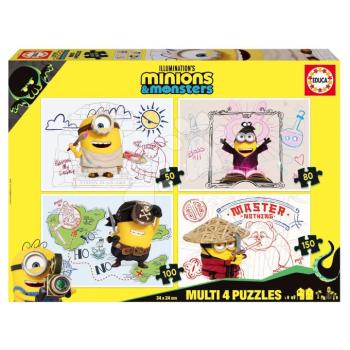 Puzzle Multi 4 Minnions Educa 50-80-100-150 darabos 5 évtől kép