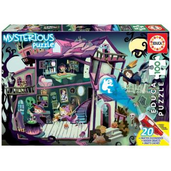 Puzzle Mysterious Ghost House Educa 100 darabos - lámpával látható világitó szellemek 6 évtől kép