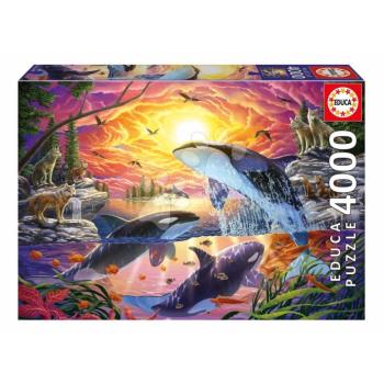 Puzzle Orcas and Wolves Living Educa 4000 darabos kép