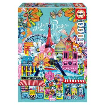 Puzzle Paris By Car Pintos Educa 1000 darabos és Fix ragasztó kép