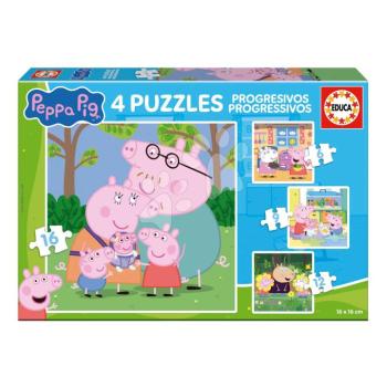 Puzzle Peppa Pig Progressive Educa progresszív 6-9-12-16 darabos kép