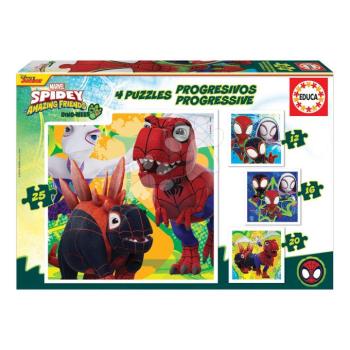 Puzzle Spidey Dino Marvel Progressive Educa progresszív 12-16-20-25 darabos kép