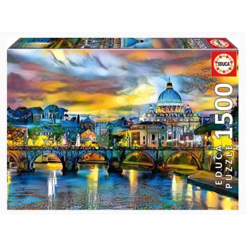 Puzzle St. Peter´s Basilica and the St. Angelo Bridge Educa 1500 darabos és Fix ragasztó kép