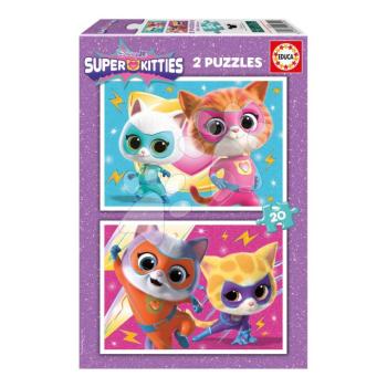 Puzzle Super Kitties Disney Educa 2x20 darabos kép