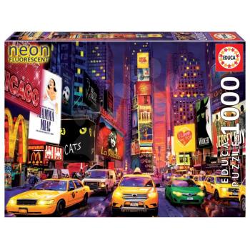 Puzzle Time Square, New York Neon Educa 1000 darabos és Fix ragasztó 11 évtől kép
