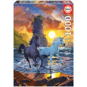 Puzzle Unicorns On Beach Vincent Hie Educa 1000 darabos és Fix ragasztóval a csomagban 11 évtől kép