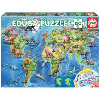 Puzzle világtérkép Dinosaurs World Map Educa 150 darabos 7 évtől kép