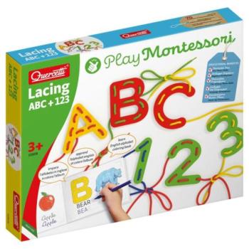 Quercetti Play Montessori - Átfűzés ABC+123 kép
