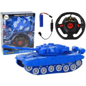 R/C tank távirányítóval, fényekkel, hanggal, kék 1:18 27MHz kép