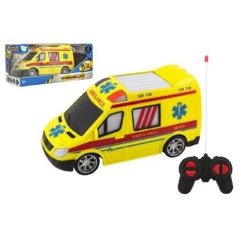 RC mentőautó műanyag 20cm-es távirányítóhoz lámpás elemekkel kép