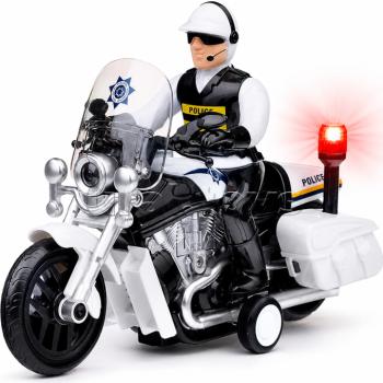 Rendőrségi játék motorkerékpár – 23 cm-es motor fény- és hangeffektekkel, realisztikus rendőr jármű gyerekeknek WY430A (BBJ) kép