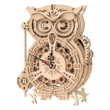 RoboTime 3D fa mechanikus puzzle Bagoly óra kép