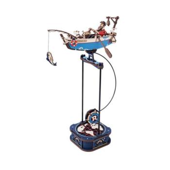 RoboTime 3D mechanikus puzzle Horgászhajó ingaórával kép