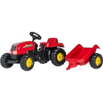 Rollytoys Rolly Kid pedálos traktor pótkocsival - piros kép