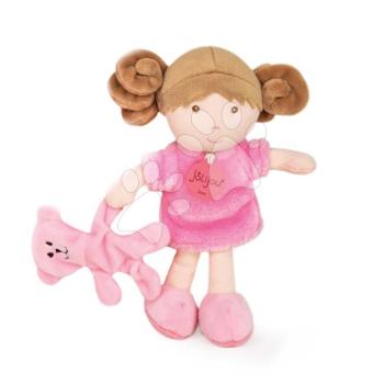 Rongybaba kisbabáknak Mrs Rose My First Doll Jolijou 21 cm rózsaszín ruhában kutyussal puha textilből 0 hó-tól kép